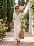 Elena | Satin Midi Dress with Included Jumper
