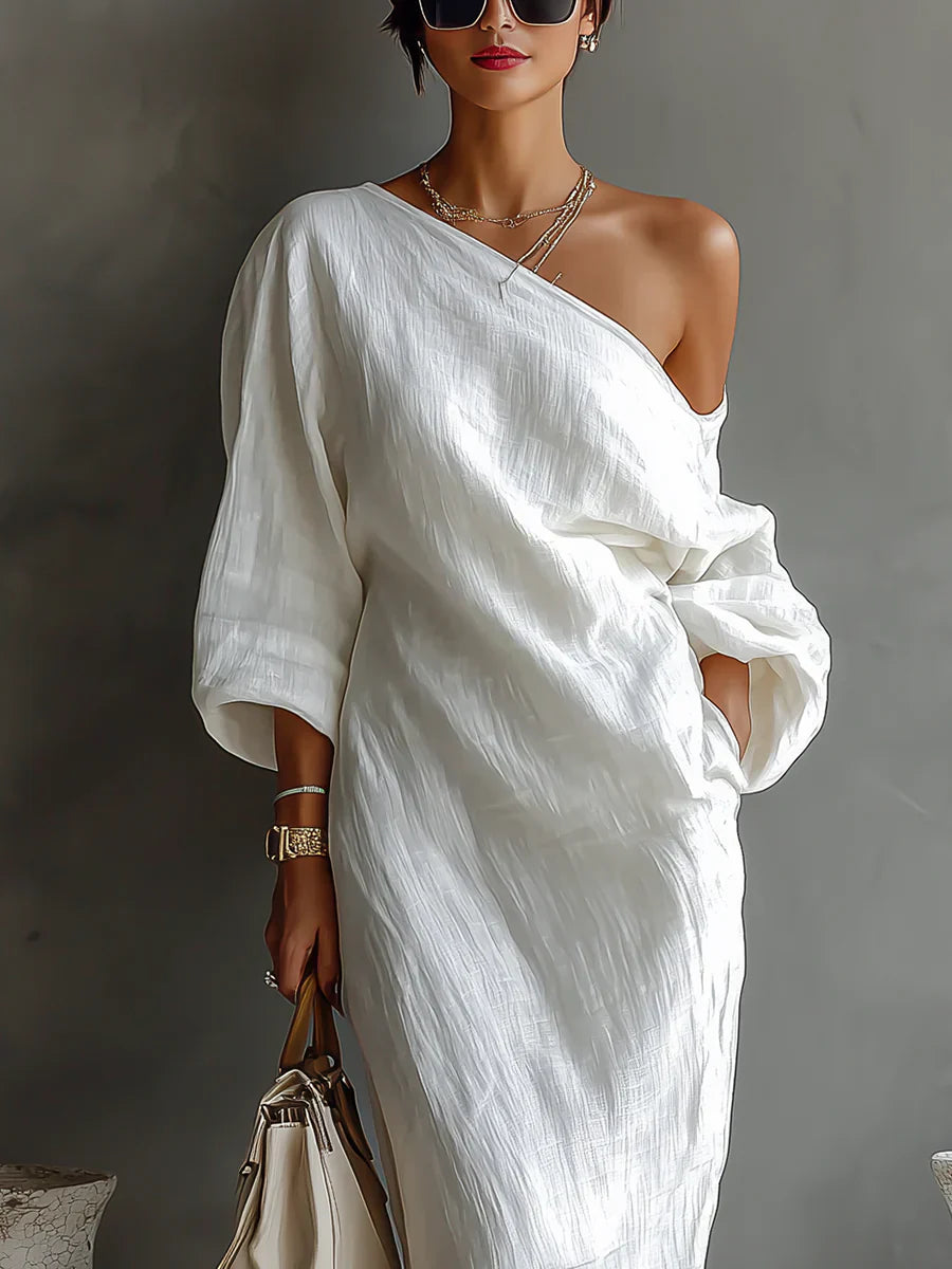 Melisa | European Elegant and Flowing Asymmetrical Maxi Dress