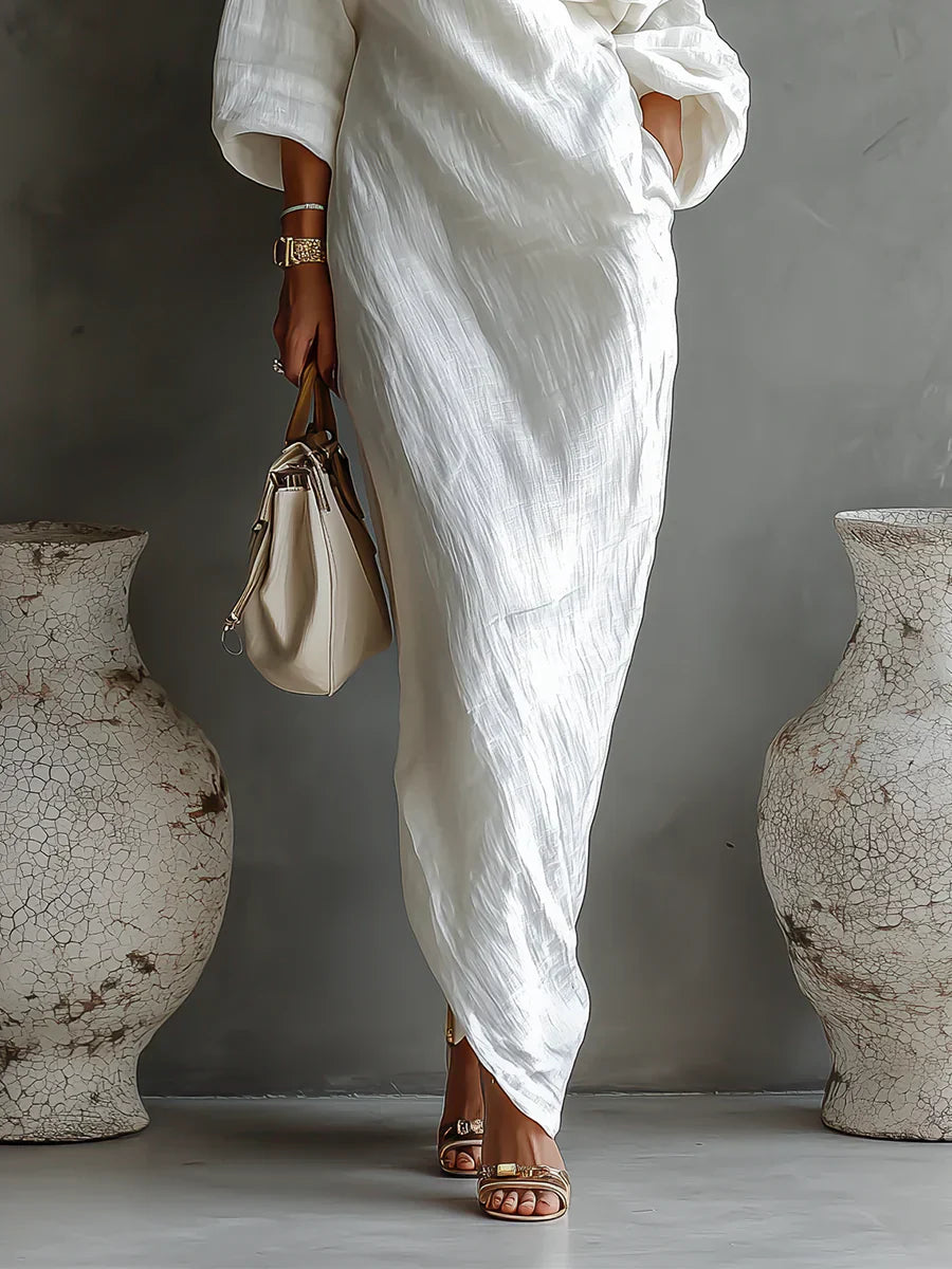 Melisa | European Elegant and Flowing Asymmetrical Maxi Dress