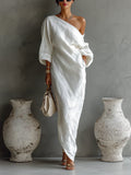 Melisa | European Elegant and Flowing Asymmetrical Maxi Dress