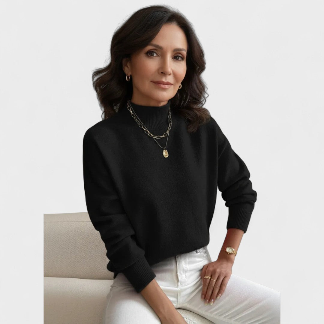 Soft roll-neck jumper in a close, elegant fit available in white, black and pastel shades