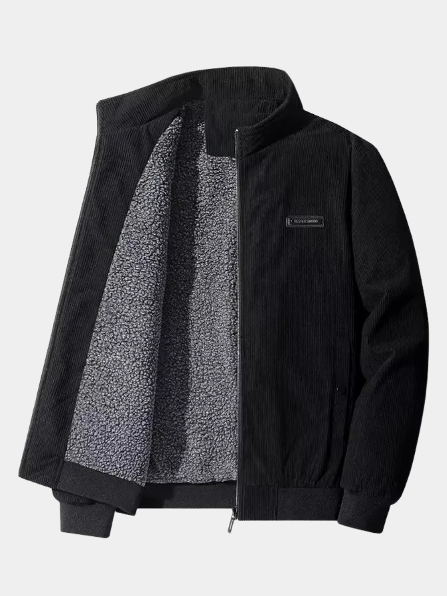 Men's lightweight lined jacket in dark green with a clean minimalist silhouette