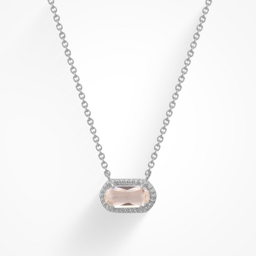 Delicate pendant necklace with coloured gemstone in turquoise