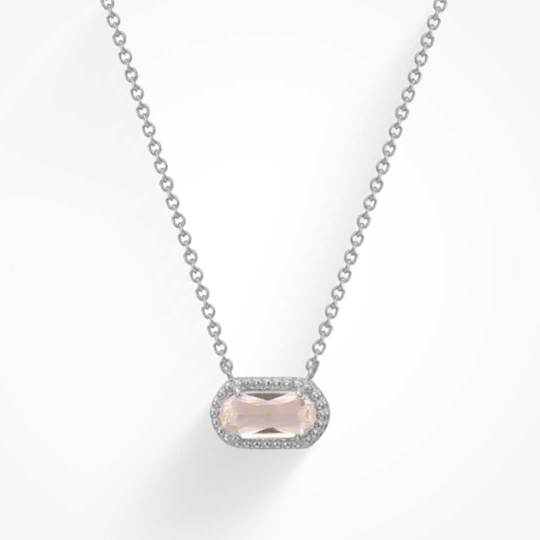 Delicate pendant necklace with coloured gemstone in turquoise