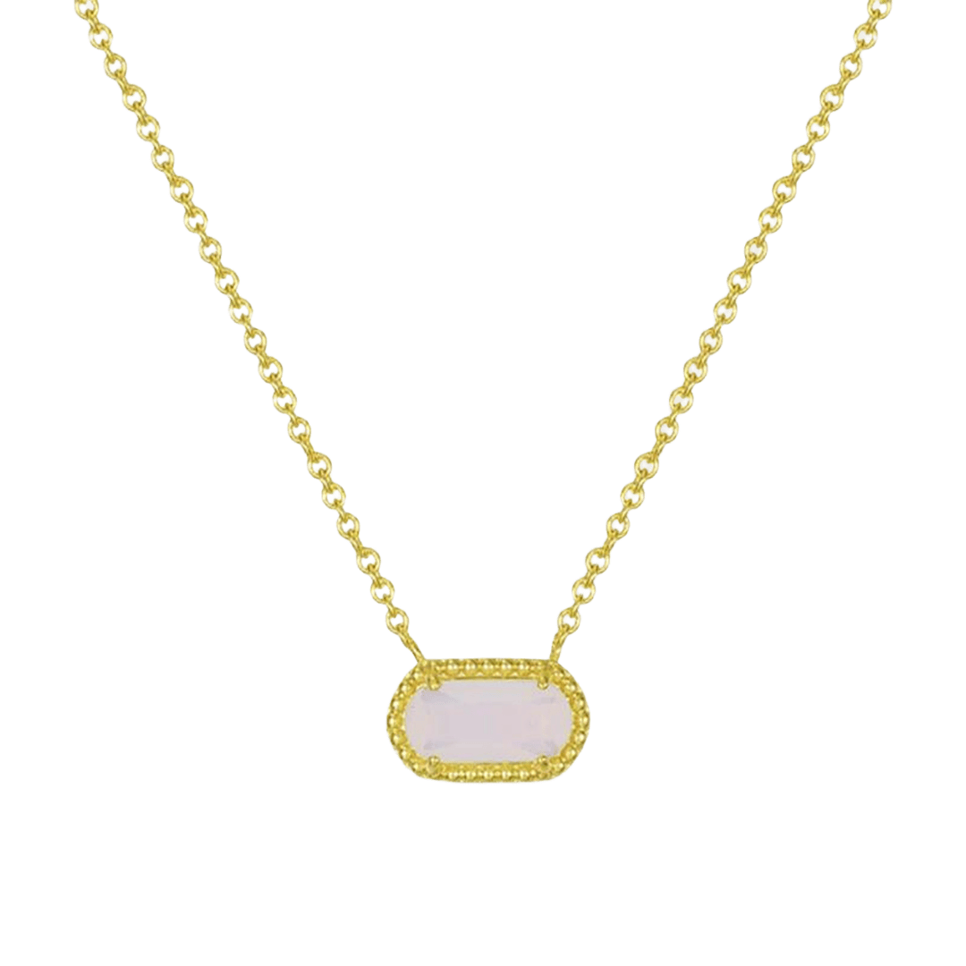 Delicate pendant necklace with coloured gemstone in turquoise