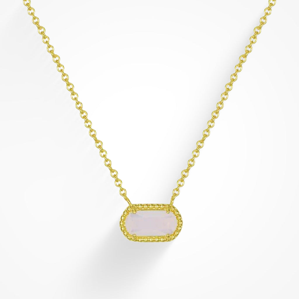 Delicate pendant necklace with coloured gemstone in turquoise