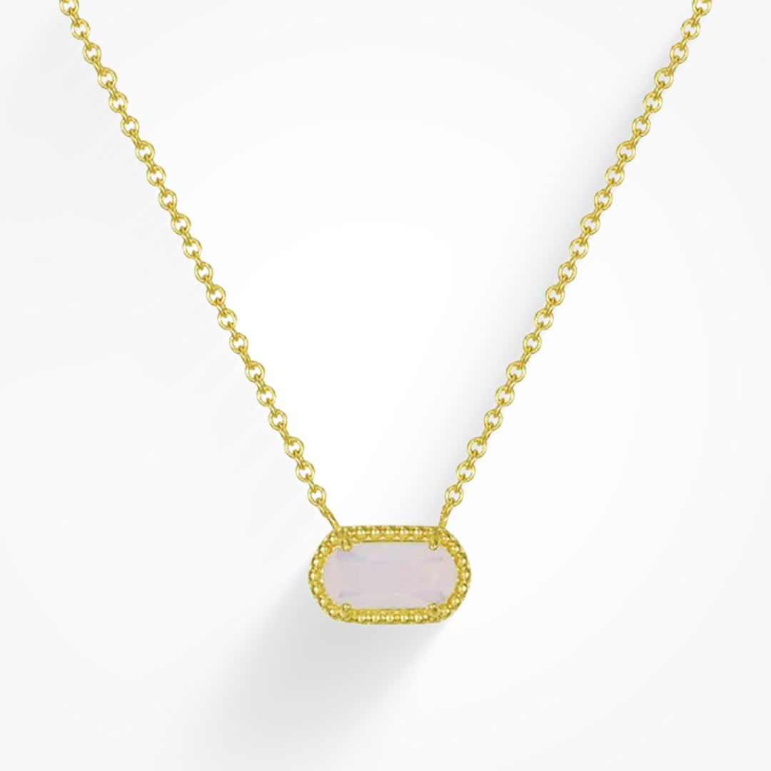 Delicate pendant necklace with coloured gemstone in turquoise