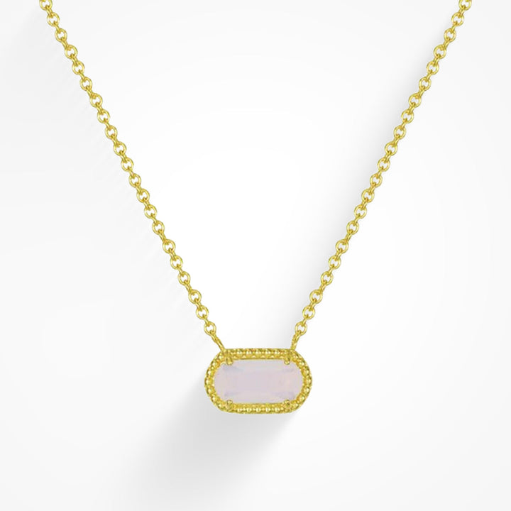 Delicate pendant necklace with coloured gemstone in turquoise