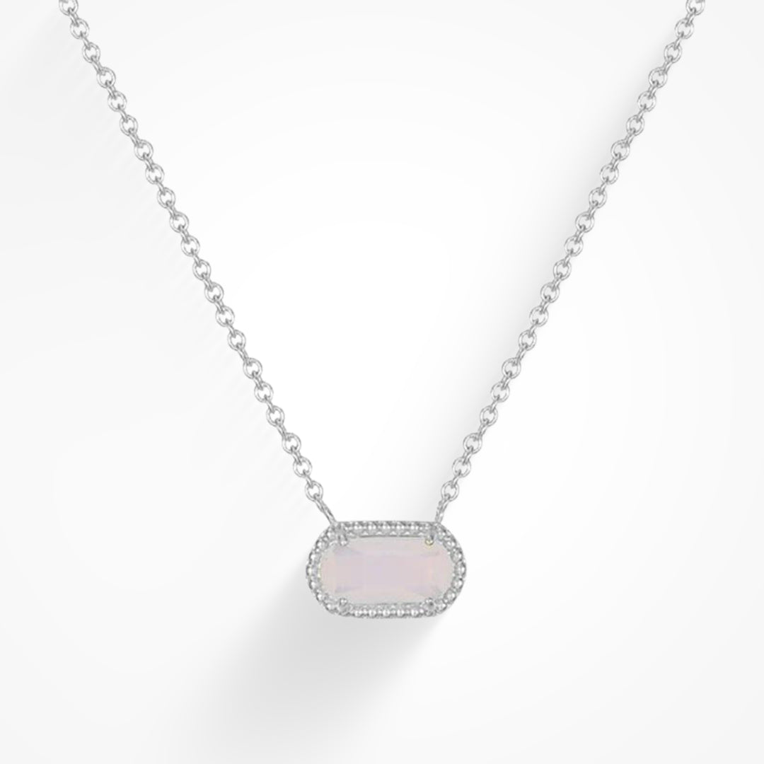 Delicate pendant necklace with coloured gemstone in turquoise