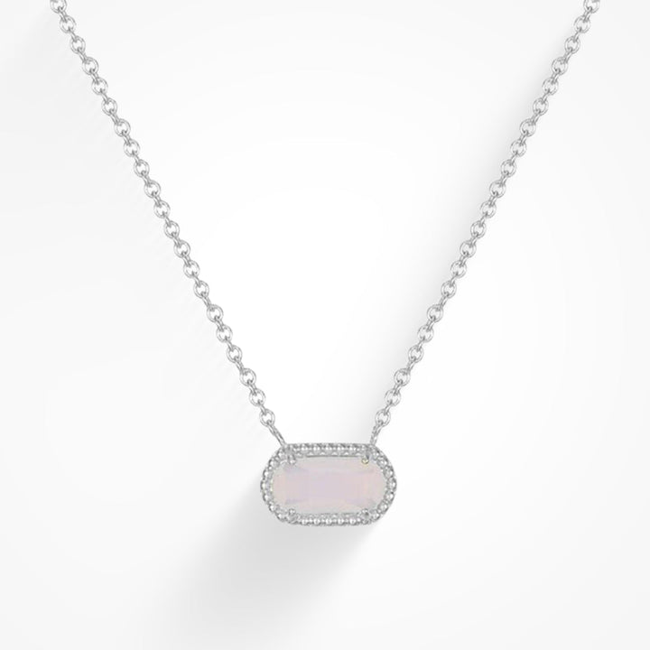 Delicate pendant necklace with coloured gemstone in turquoise