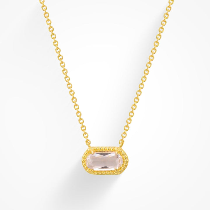 Delicate pendant necklace with coloured gemstone in turquoise