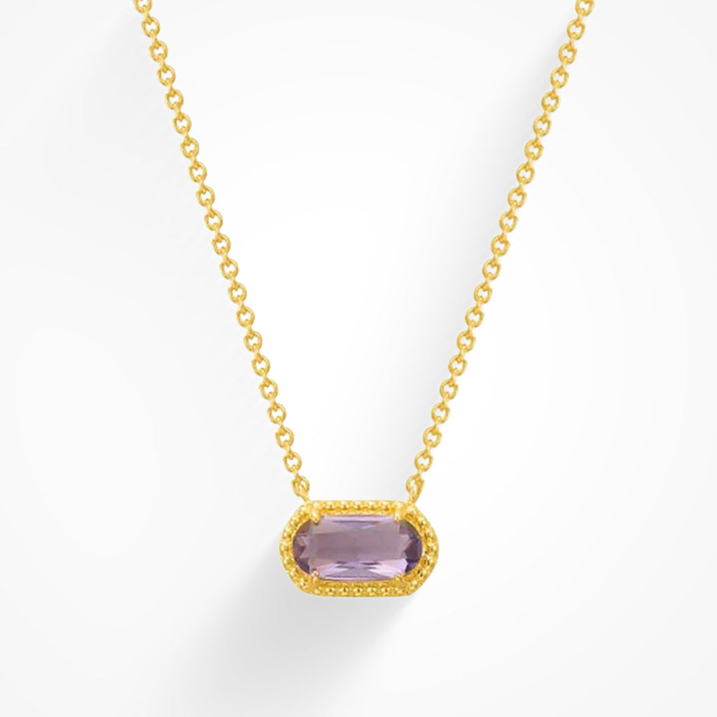 Delicate pendant necklace with coloured gemstone in turquoise