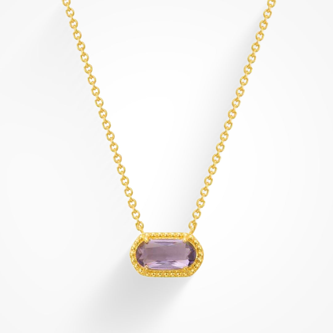 Delicate pendant necklace with coloured gemstone in turquoise