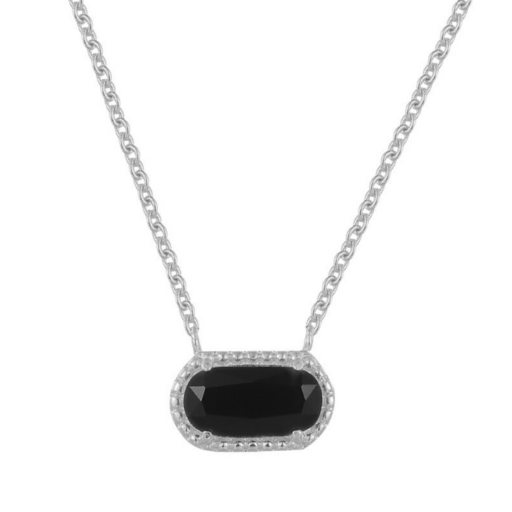 Delicate pendant necklace with coloured gemstone in turquoise