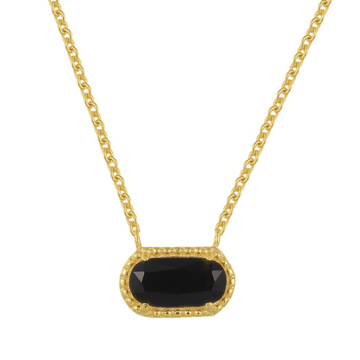 Delicate pendant necklace with coloured gemstone in turquoise