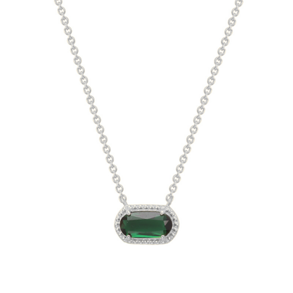 Delicate pendant necklace with coloured gemstone in turquoise