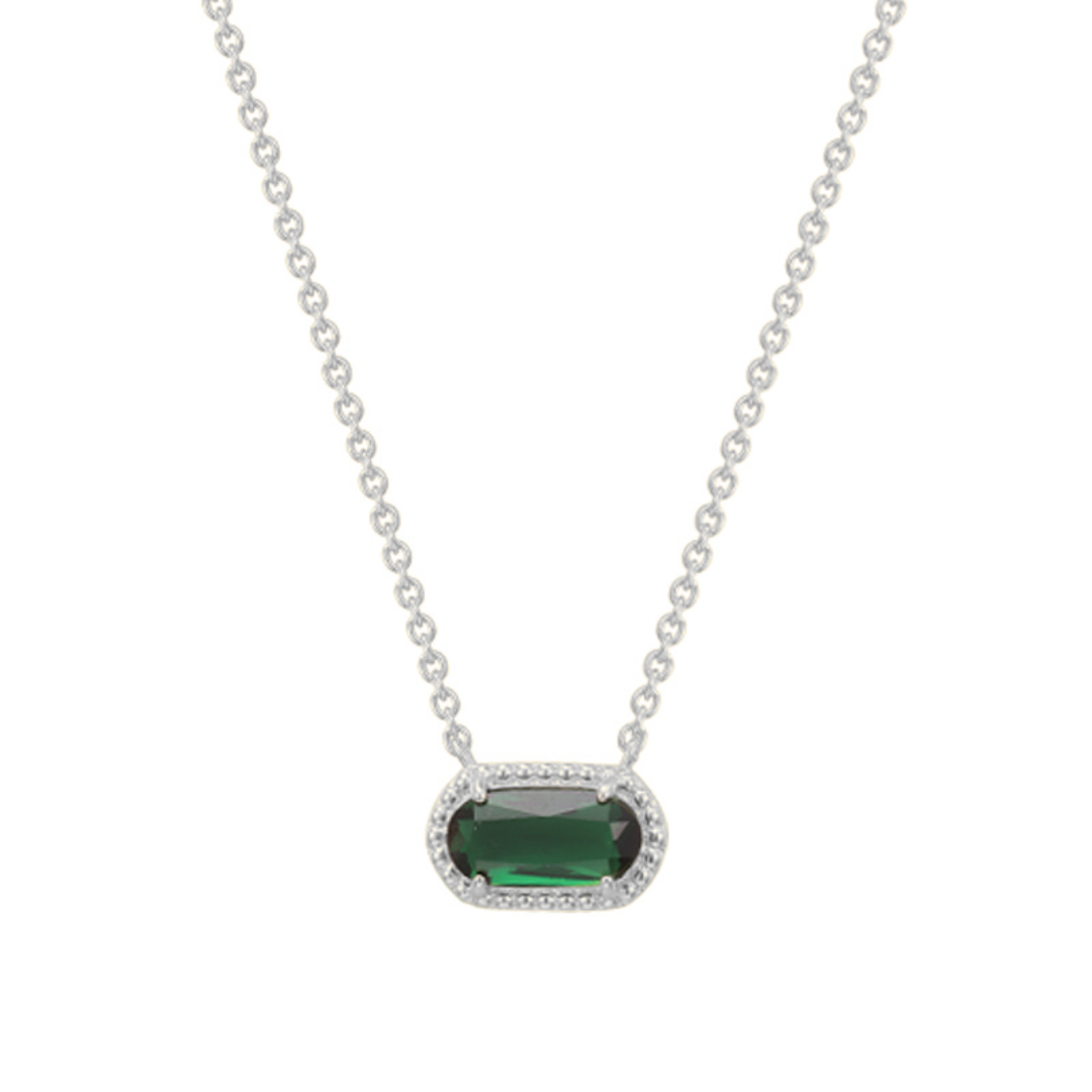 Delicate pendant necklace with coloured gemstone in turquoise