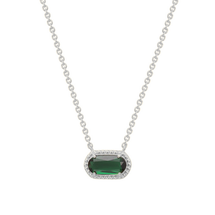Delicate pendant necklace with coloured gemstone in turquoise