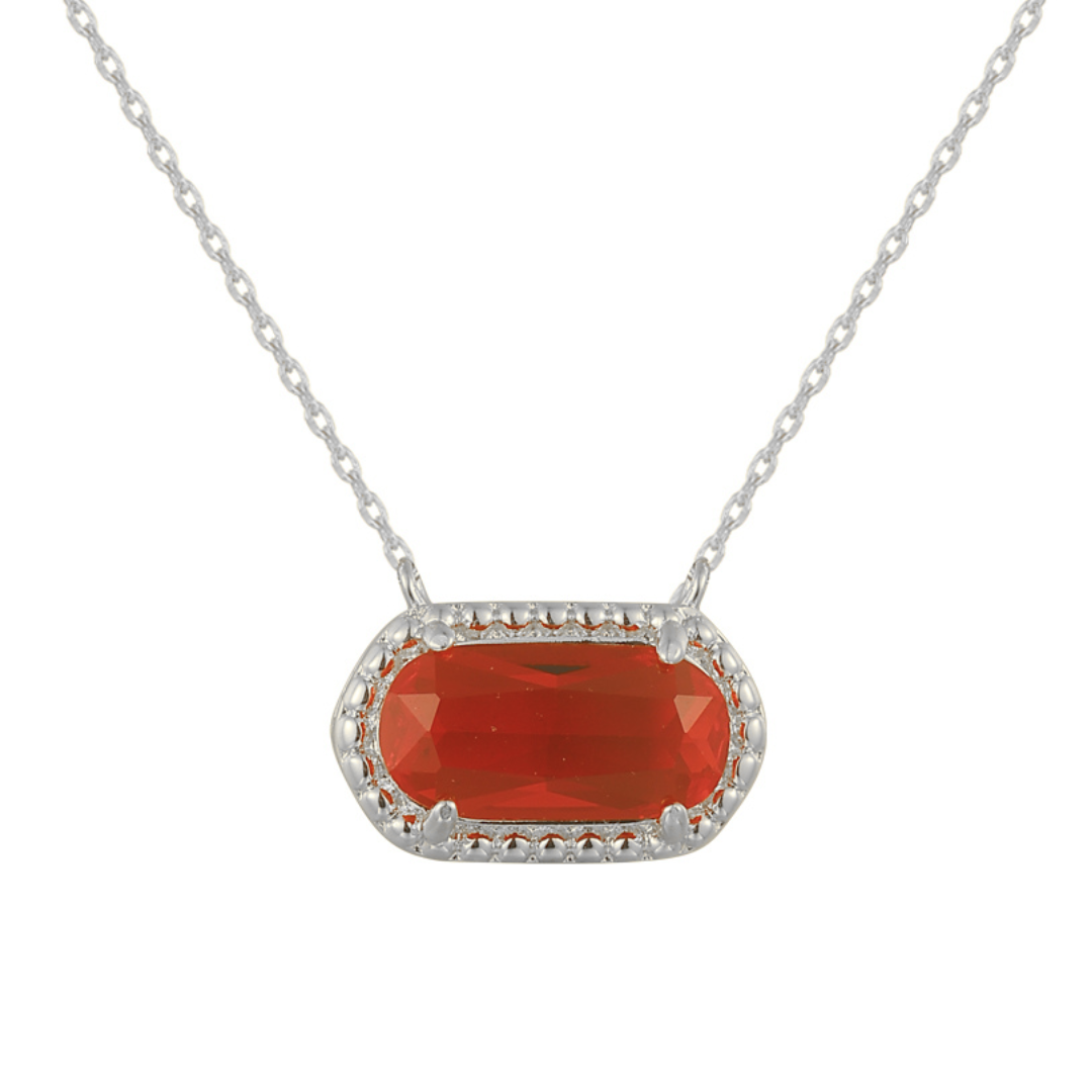 Delicate pendant necklace with coloured gemstone in turquoise