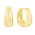 Gold hoop earrings available in small and large sizes
