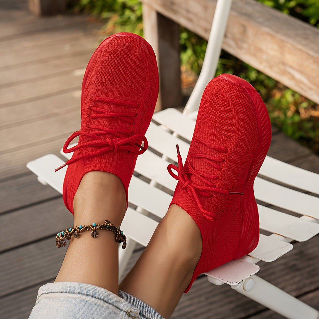 A woman wearing ultra-light comfort trainers on a long walk