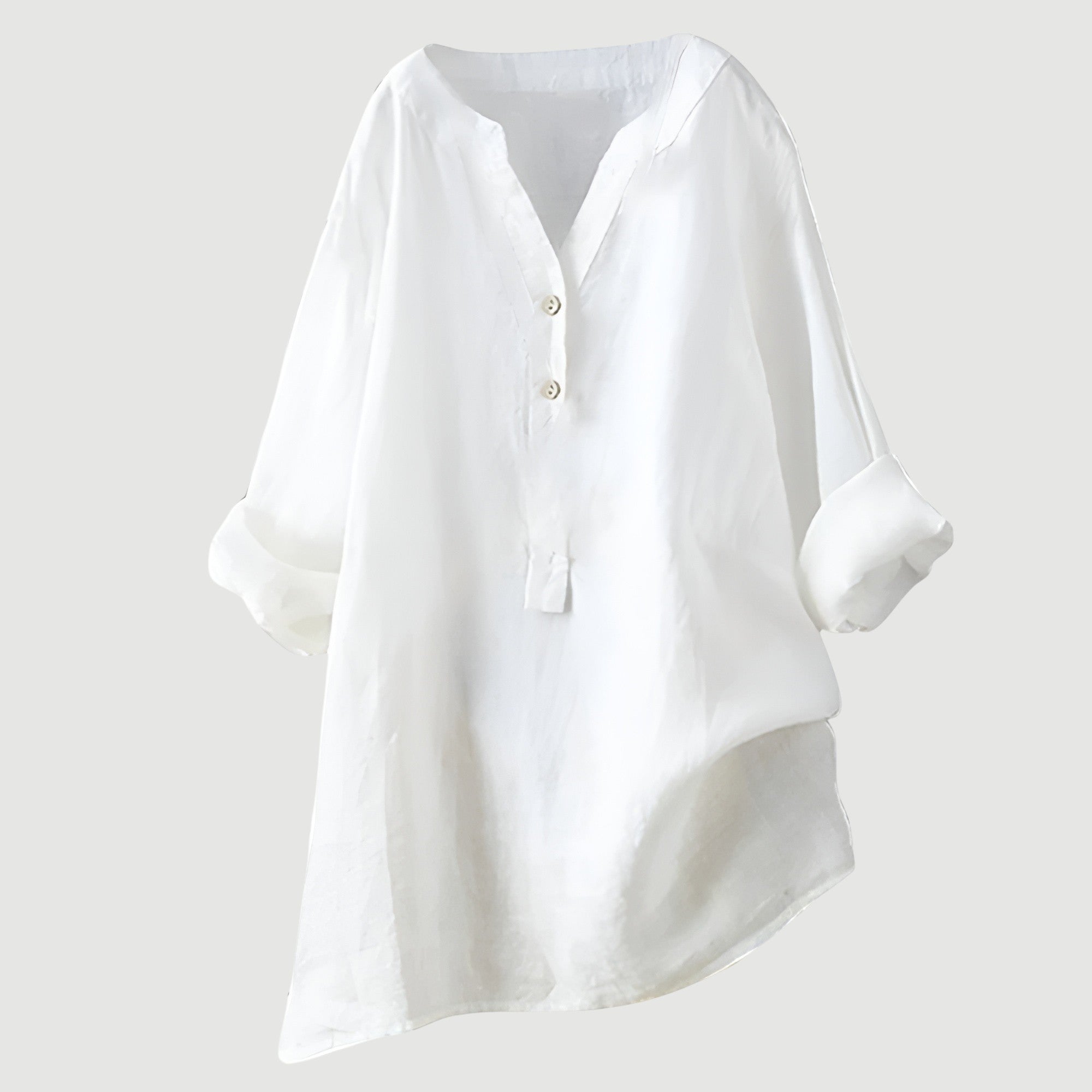 Green lightweight women's tunic top with a relaxed, airy cut