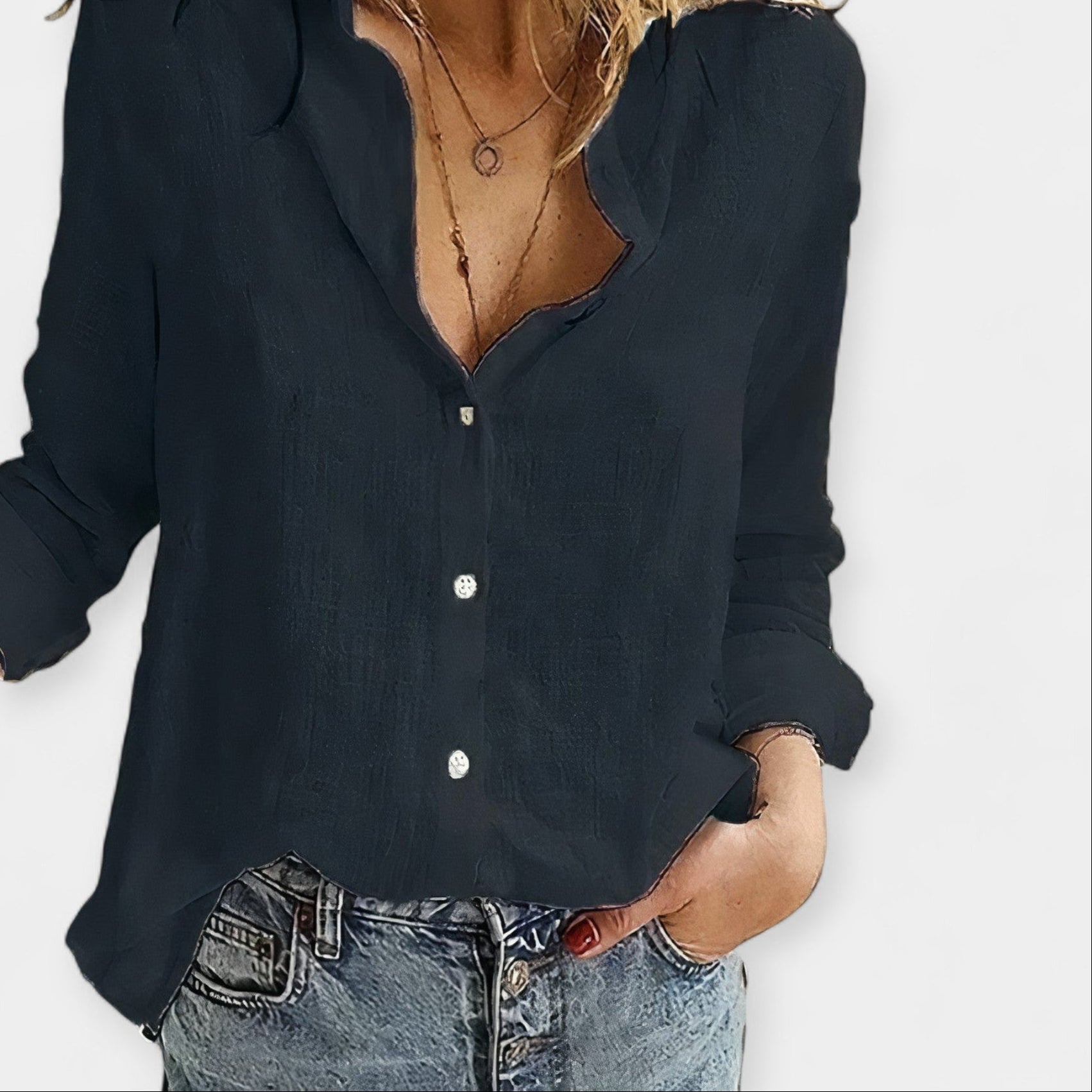 Women's everyday casual top in white with a relaxed, unfussy silhouette