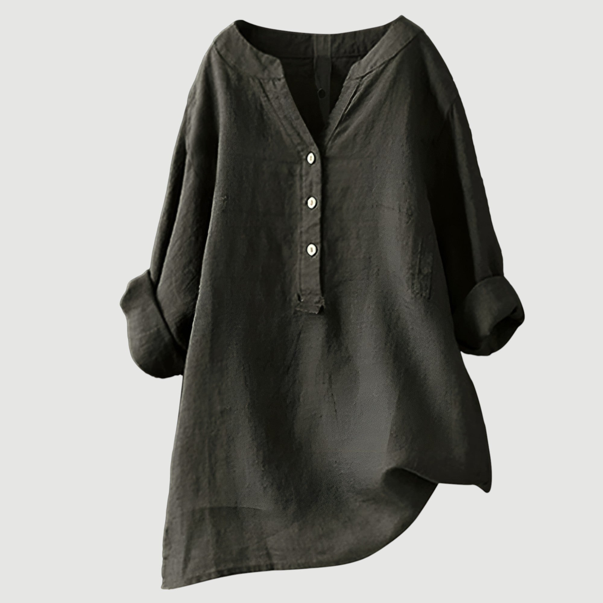 Green lightweight women's tunic top with a relaxed, airy cut