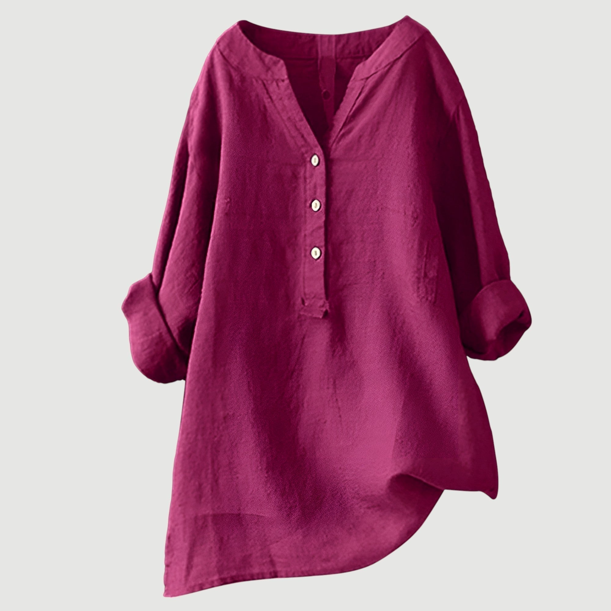 Green lightweight women's tunic top with a relaxed, airy cut