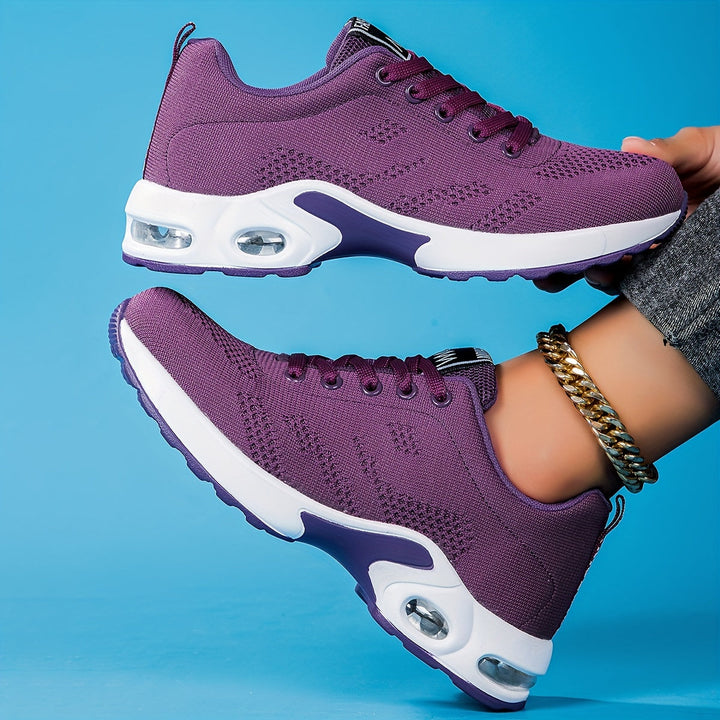 A woman walking further in breathable, air-cushioned non-slip trainers.