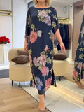 SAVIRA | Floral Print Maxi Dress in Lightweight Chiffon