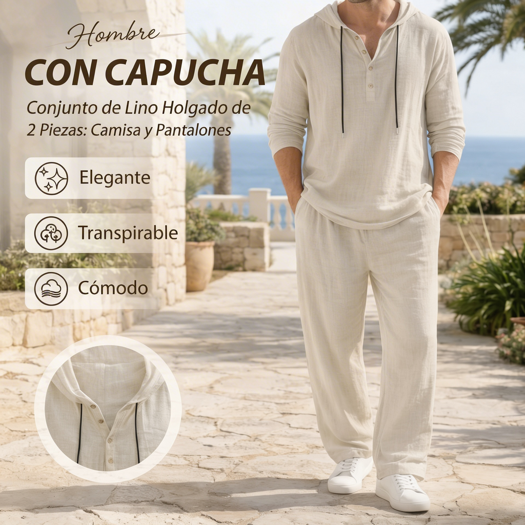 Men's co-ordinated two-piece summer set in a relaxed, minimalist style with clean lines