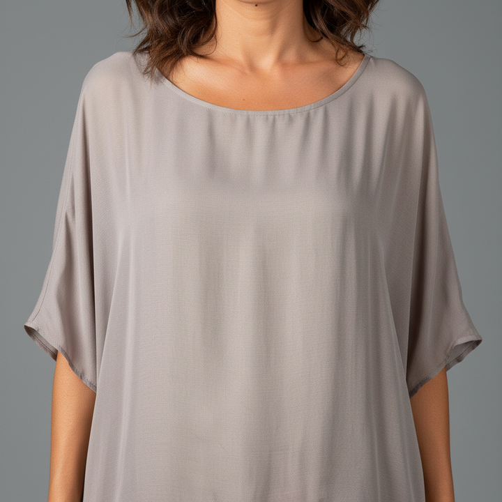 Floaty layered dress with a flowing silhouette in a soft, elegant cut