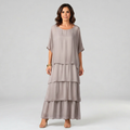 Floaty layered dress with a flowing silhouette in a soft, elegant cut