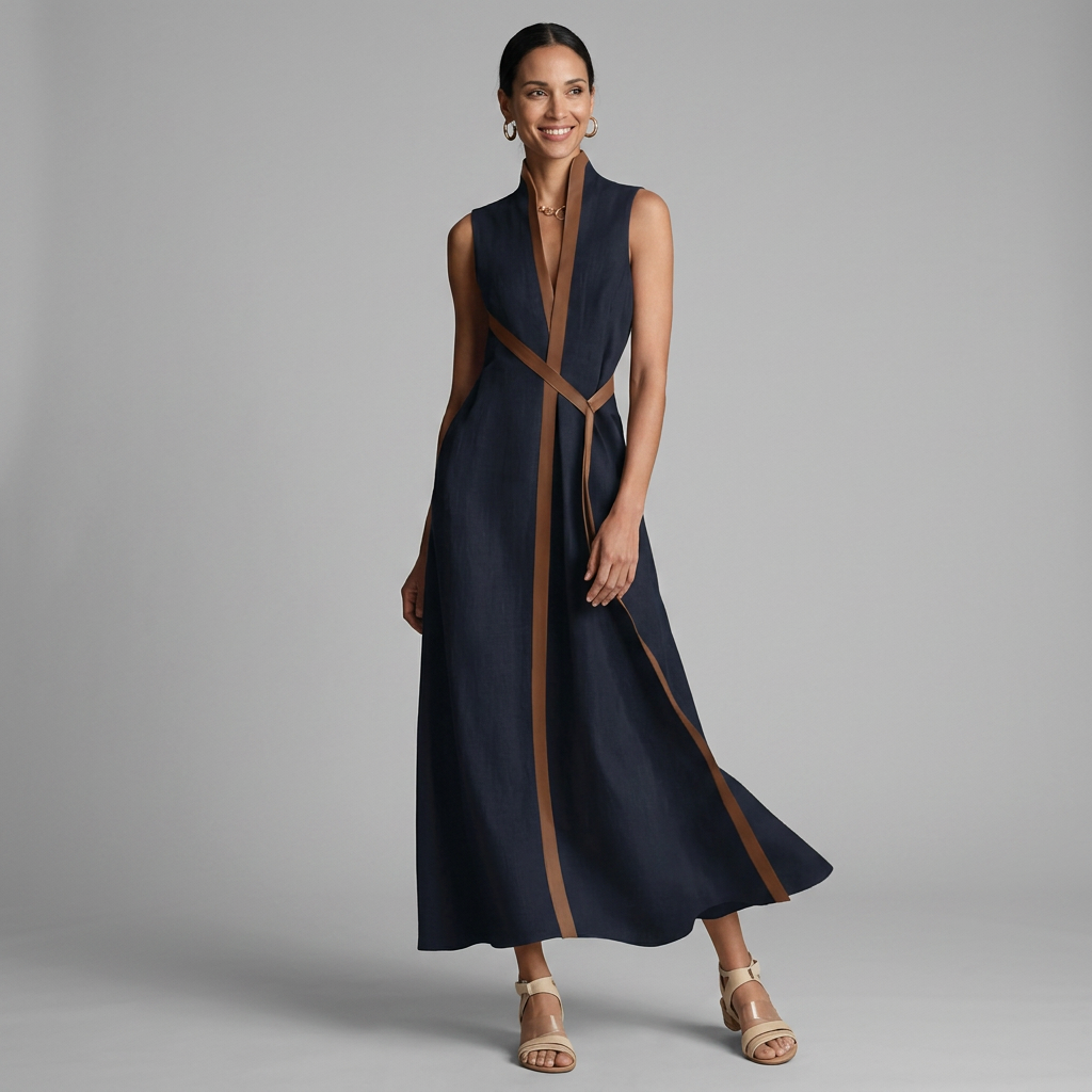 Structured dress with contrast detailing in white, also available in blue, navy, yellow and burgundy