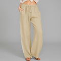 Women's wide-leg summer trousers in white with a light, airy silhouette