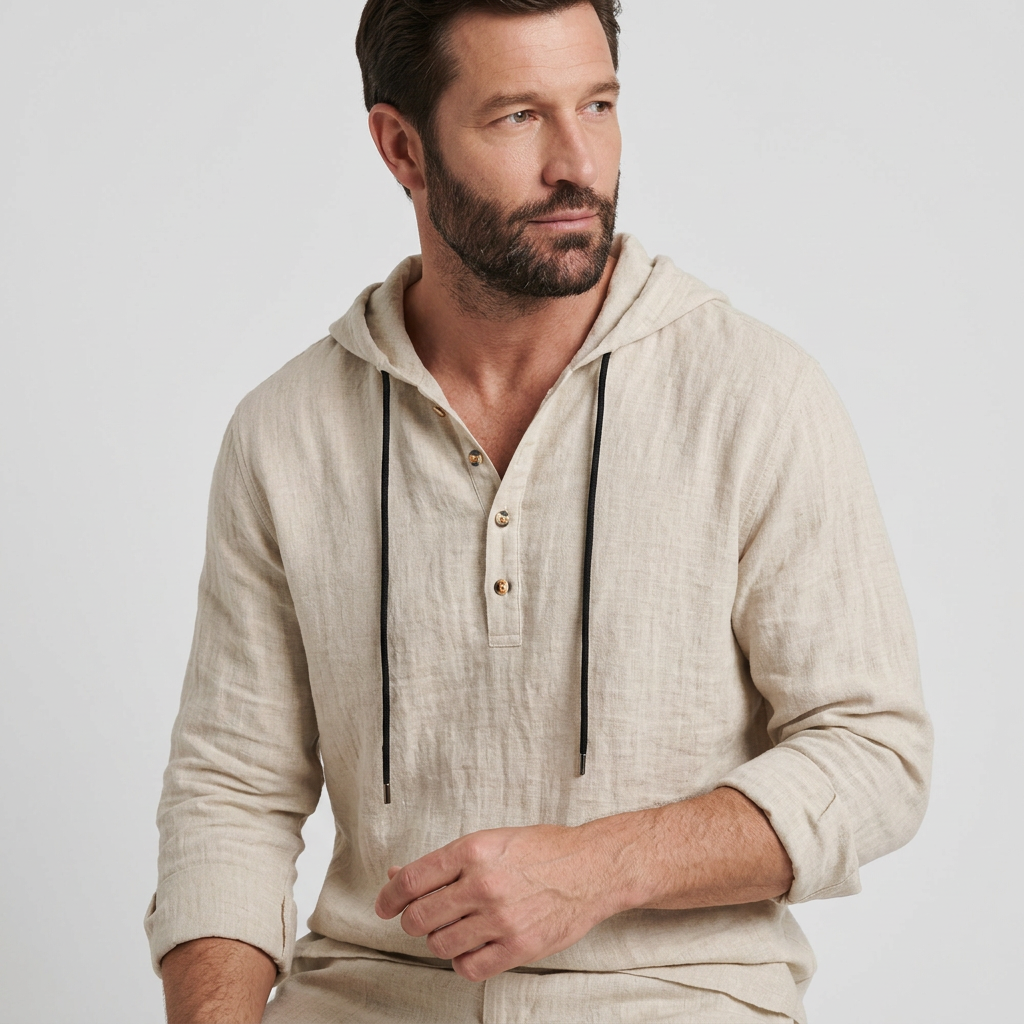 Men's co-ordinated two-piece summer set in a relaxed, minimalist style with clean lines