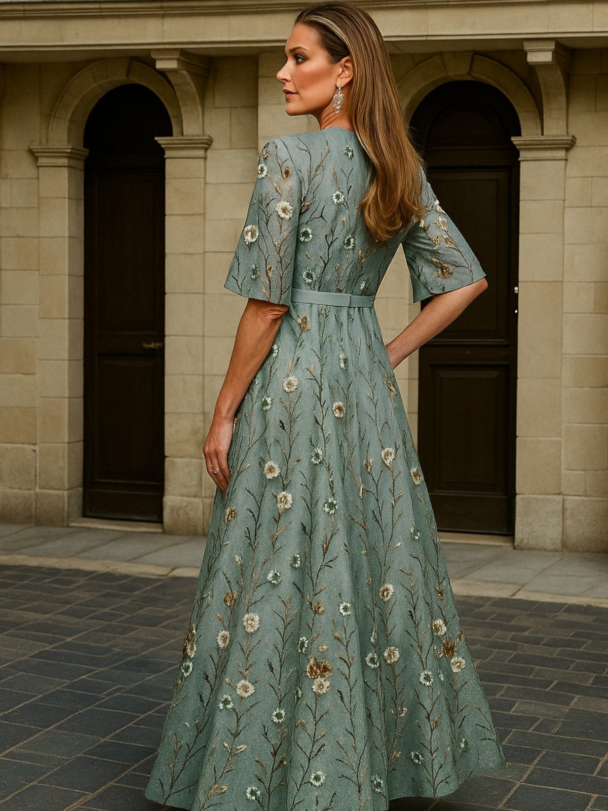 Botanical Elegance Long Dress | The Spark
