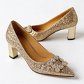 Magdalena | Orthopaedic Court Shoes with Brocade