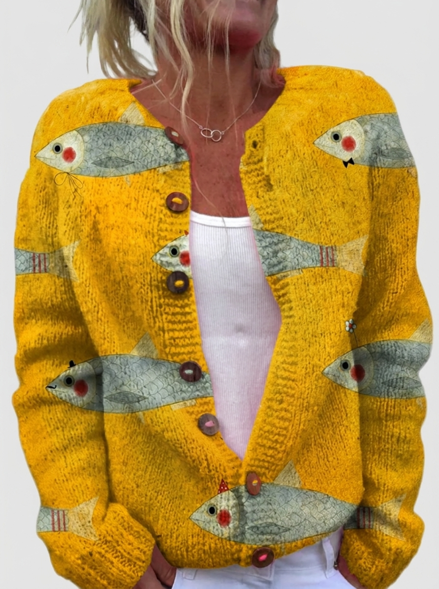 Maeve™ | Cardigan with Fish Print