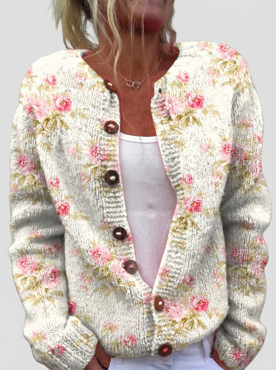 Aisling™ | Cardigan with Rose Print