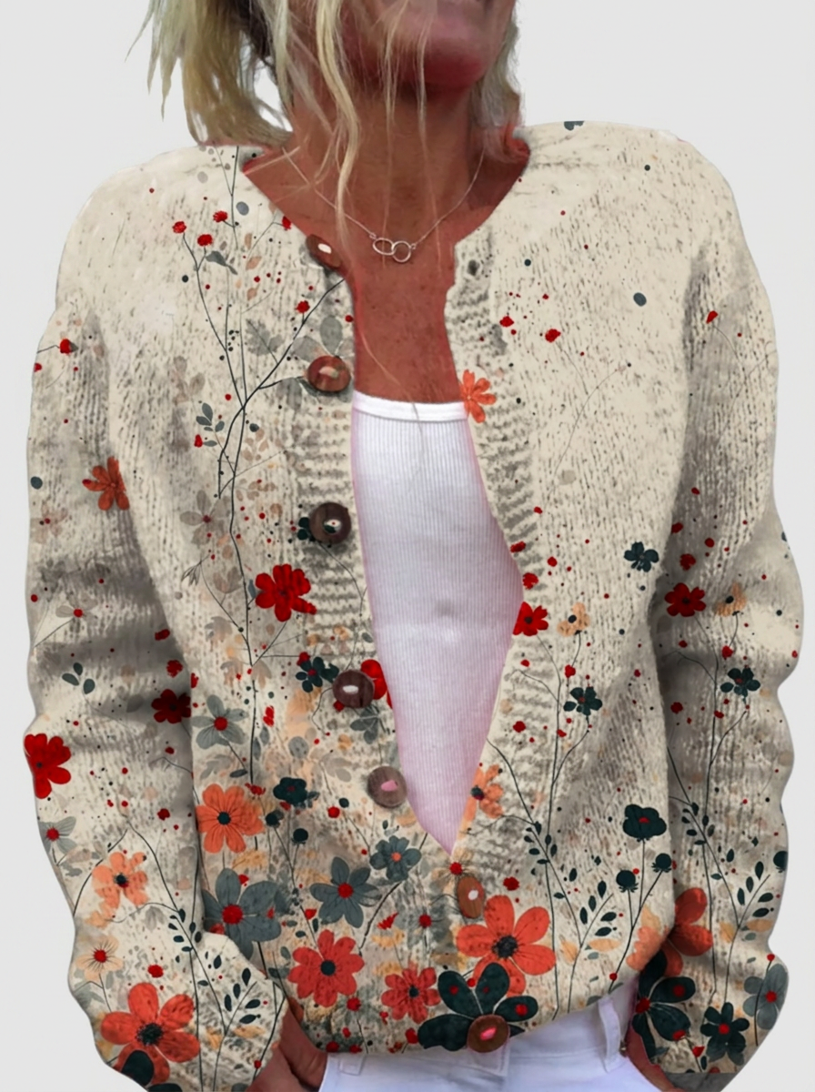 Eimear™ | Cardigan with Floral Speckle