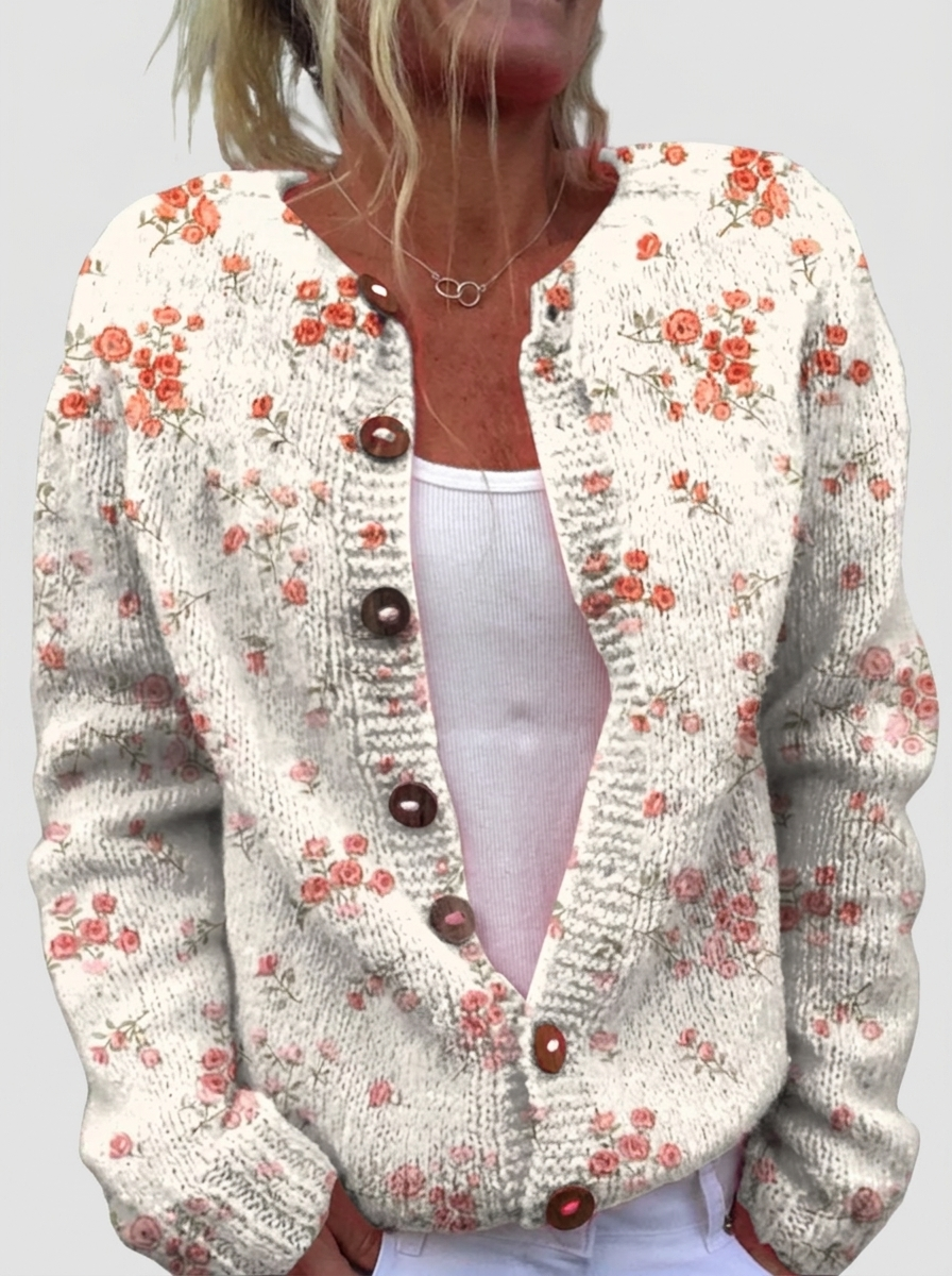 Clodagh™ | Cardigan with Scattered Blooms