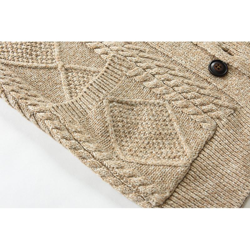Men's plain single-button knit cardigan in khaki, grey and black
