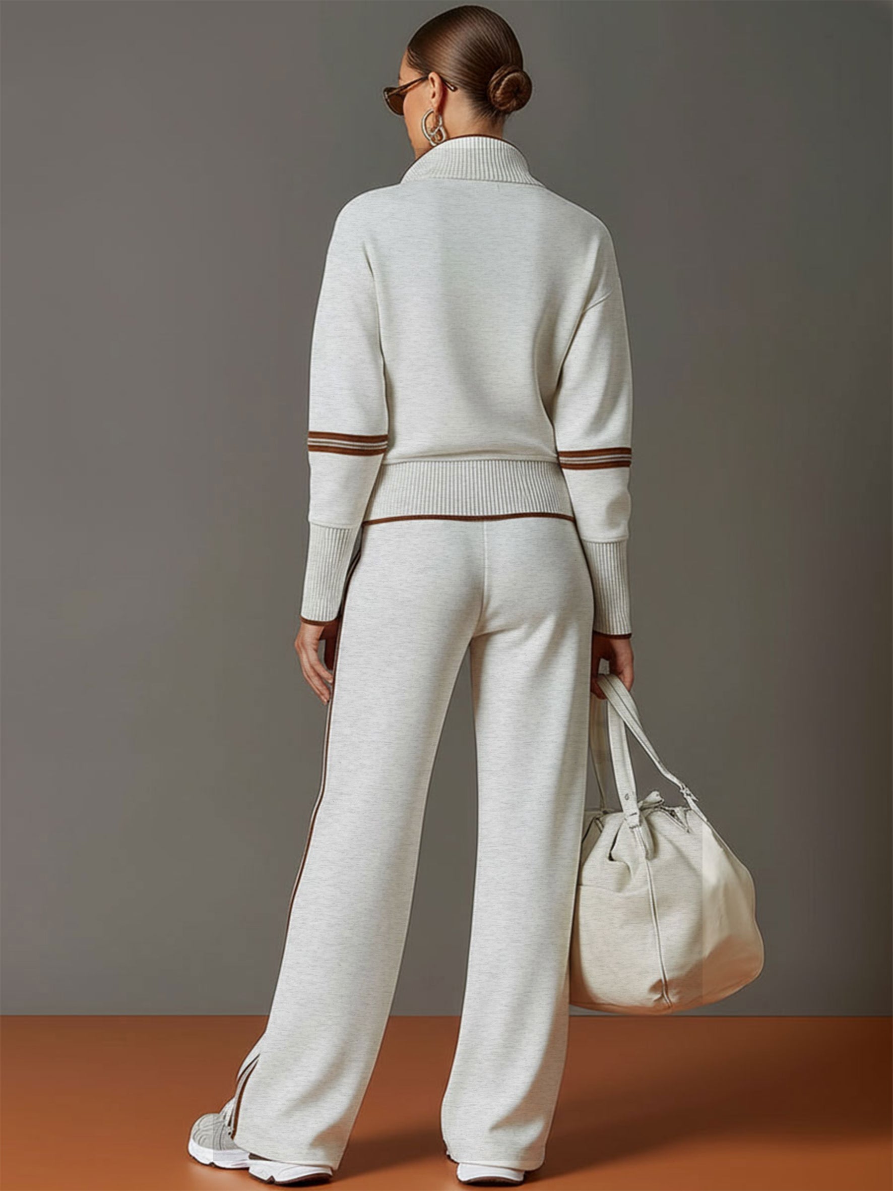 PRISCILLA™ | Elegant Sporty Set with Half-Zip Sweatshirt