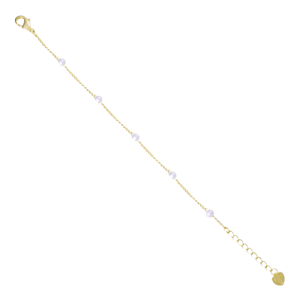 Delicate heart charm bracelet in gold tone