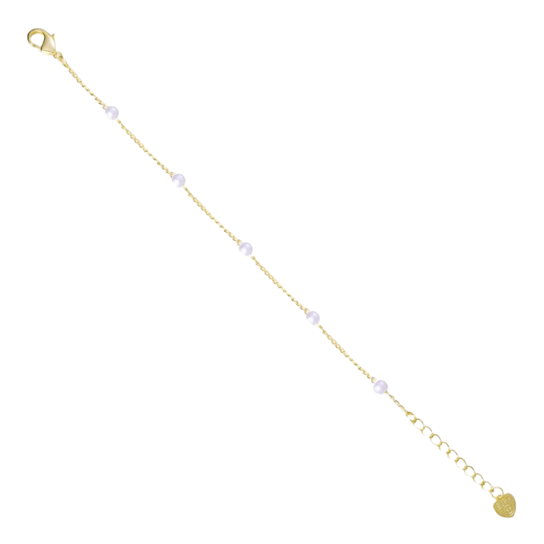 Delicate heart charm bracelet in gold tone