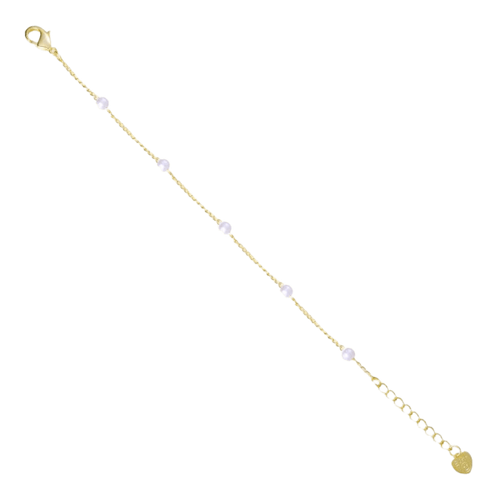 Delicate heart charm bracelet in gold tone