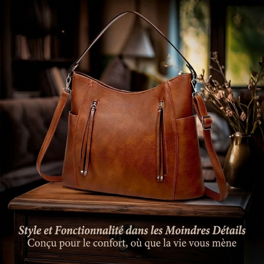 A woman carrying an elegant luxury shoulder bag with a rich finish