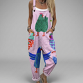 Printed wide-leg jumpsuit in a flowing silhouette with adjustable shoulder straps